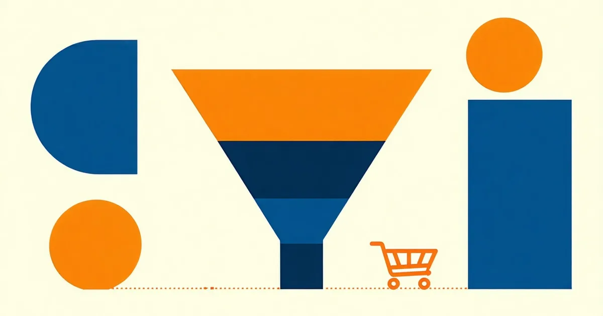 Analytics funnel showing first-session buyer attribution gap